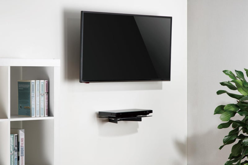 Mount Plus DV202 Single Strengthened Tempered Shelf Wall Mount for Compact DVD Player, Compact Blu-ray, Cable Boxes, Games Consoles, TV Accessories - Image 3